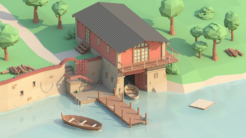 Boat House by the Water