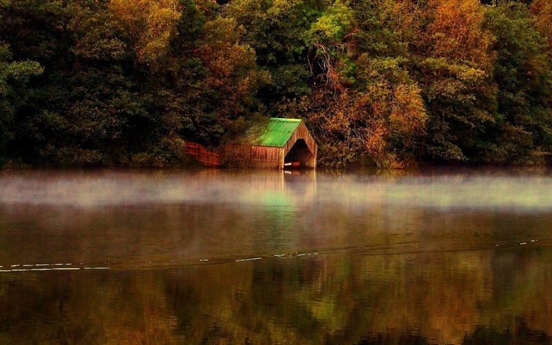 Boat House on Lake