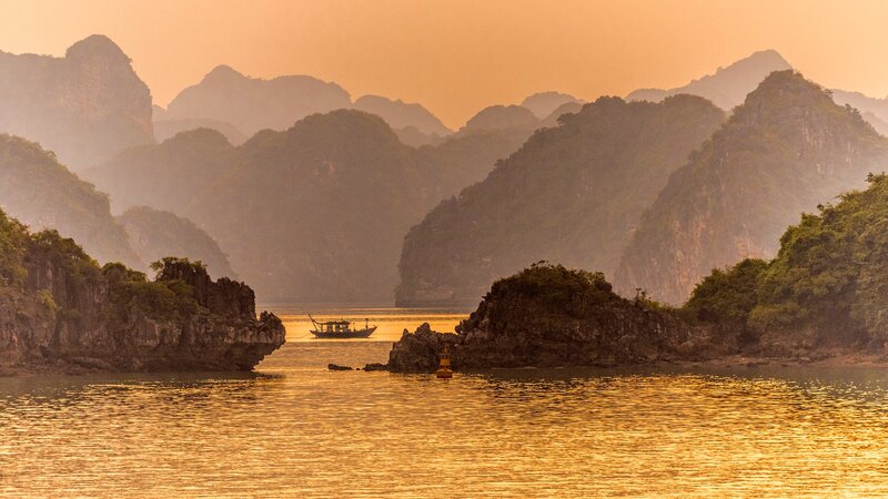Boat in a Bay — Gold