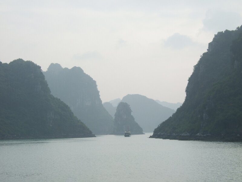 Boat in a Bay — Green, Misty