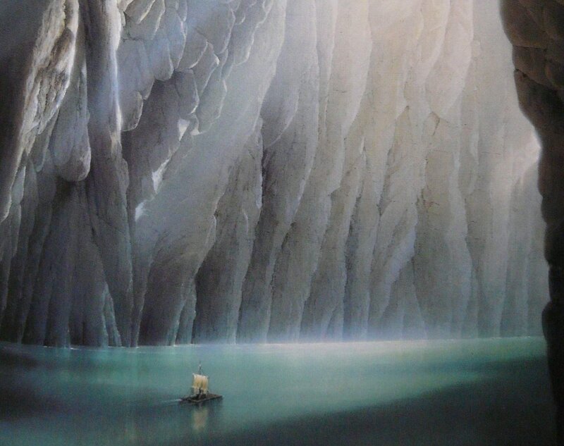 boat in a cavernous cave