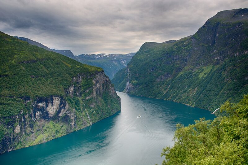 Boat in a Fjord — Green