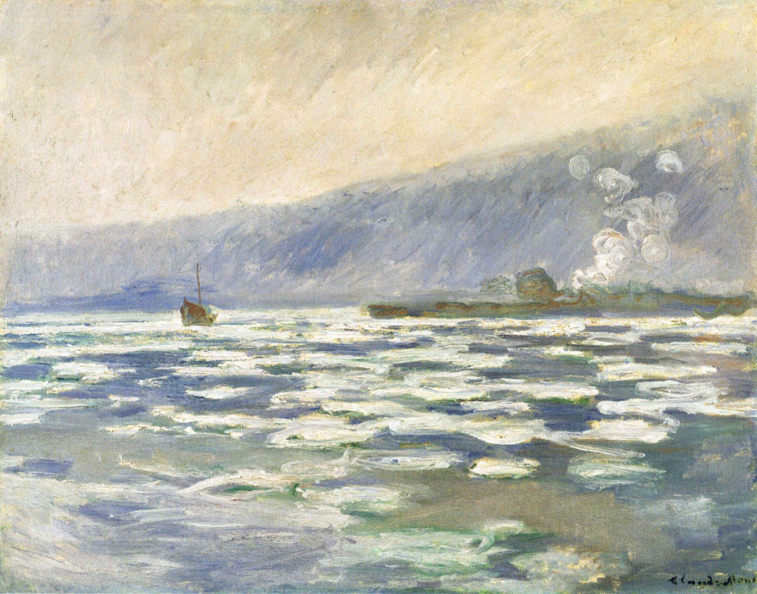 Boat in a stormy sea