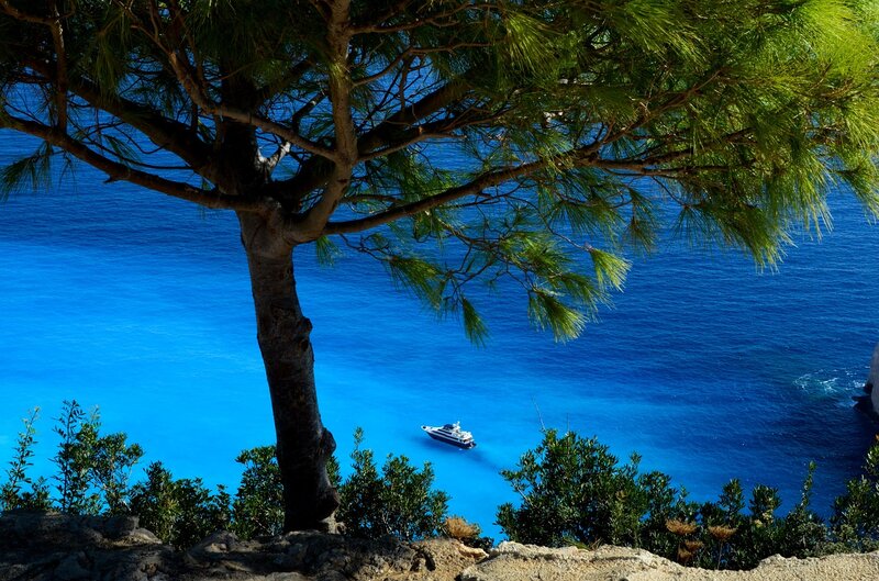 Boat in Blue Water