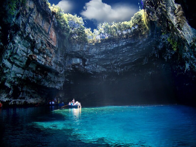 Boat in Cave Lake