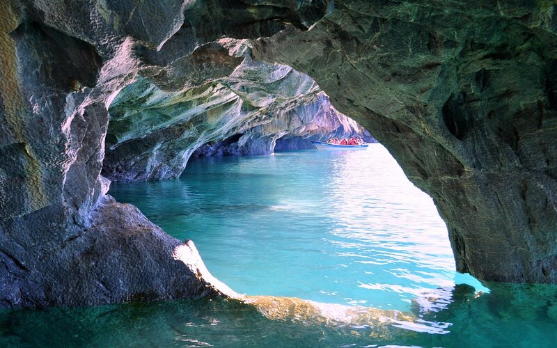 Boat in Cave Tunnel