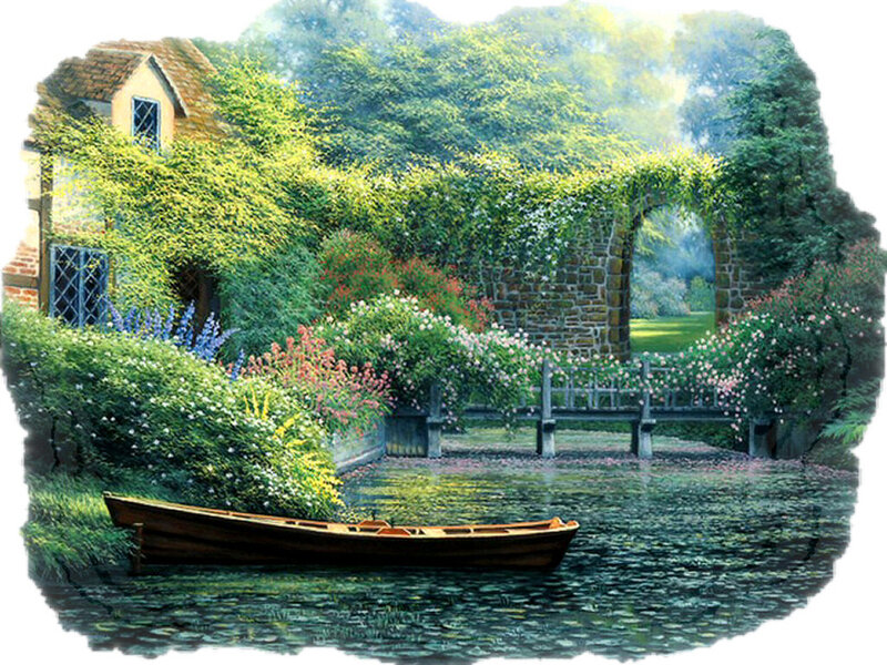 Boat in Garden Pond