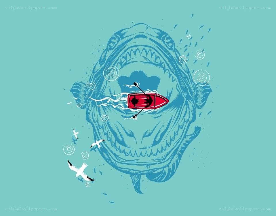 boat in shark's mouth