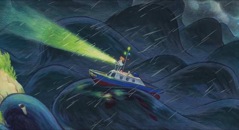 Boat in stormy sea