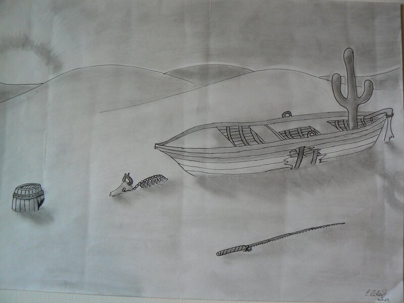 boat in the desert