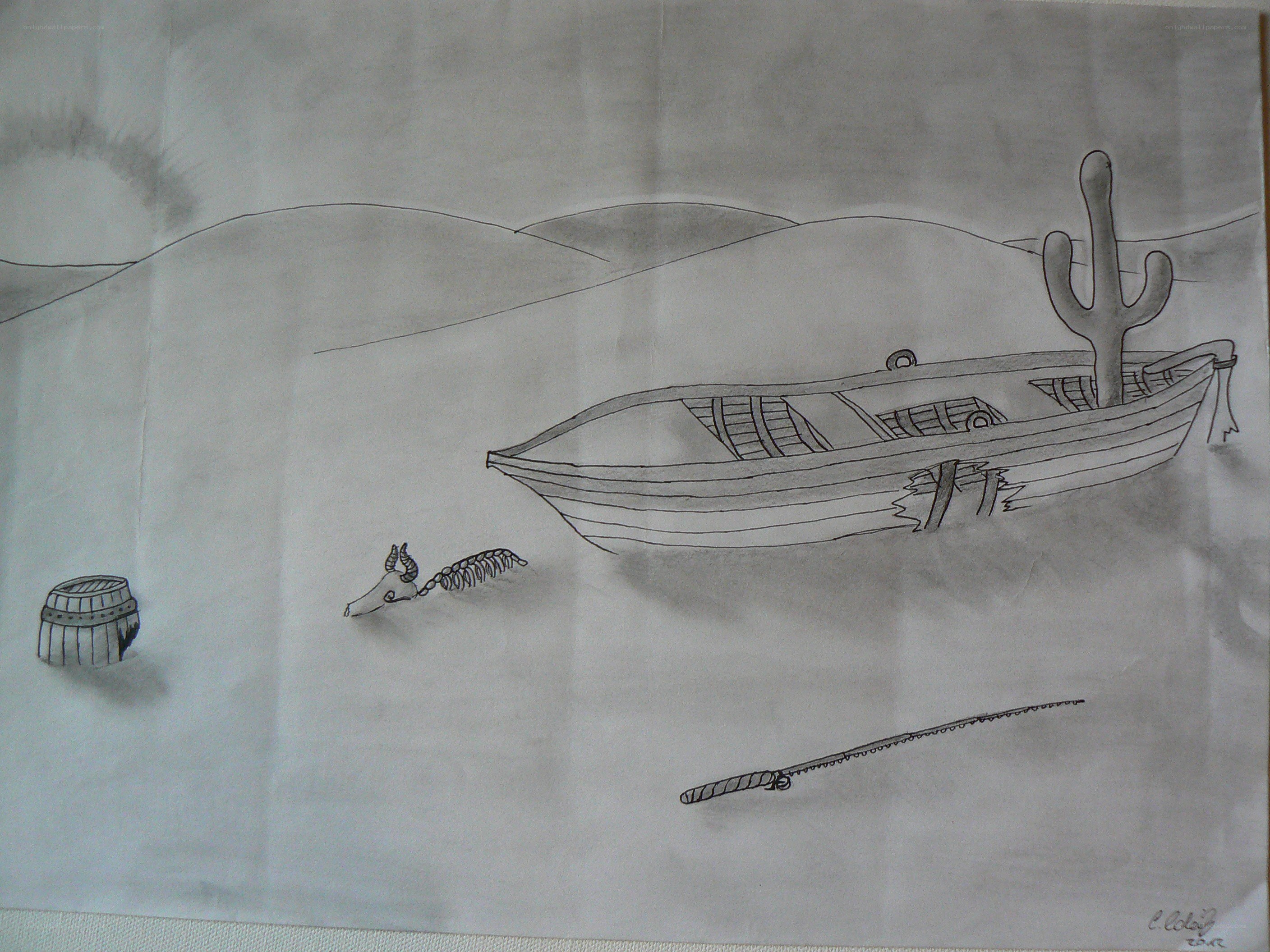 boat in the desert