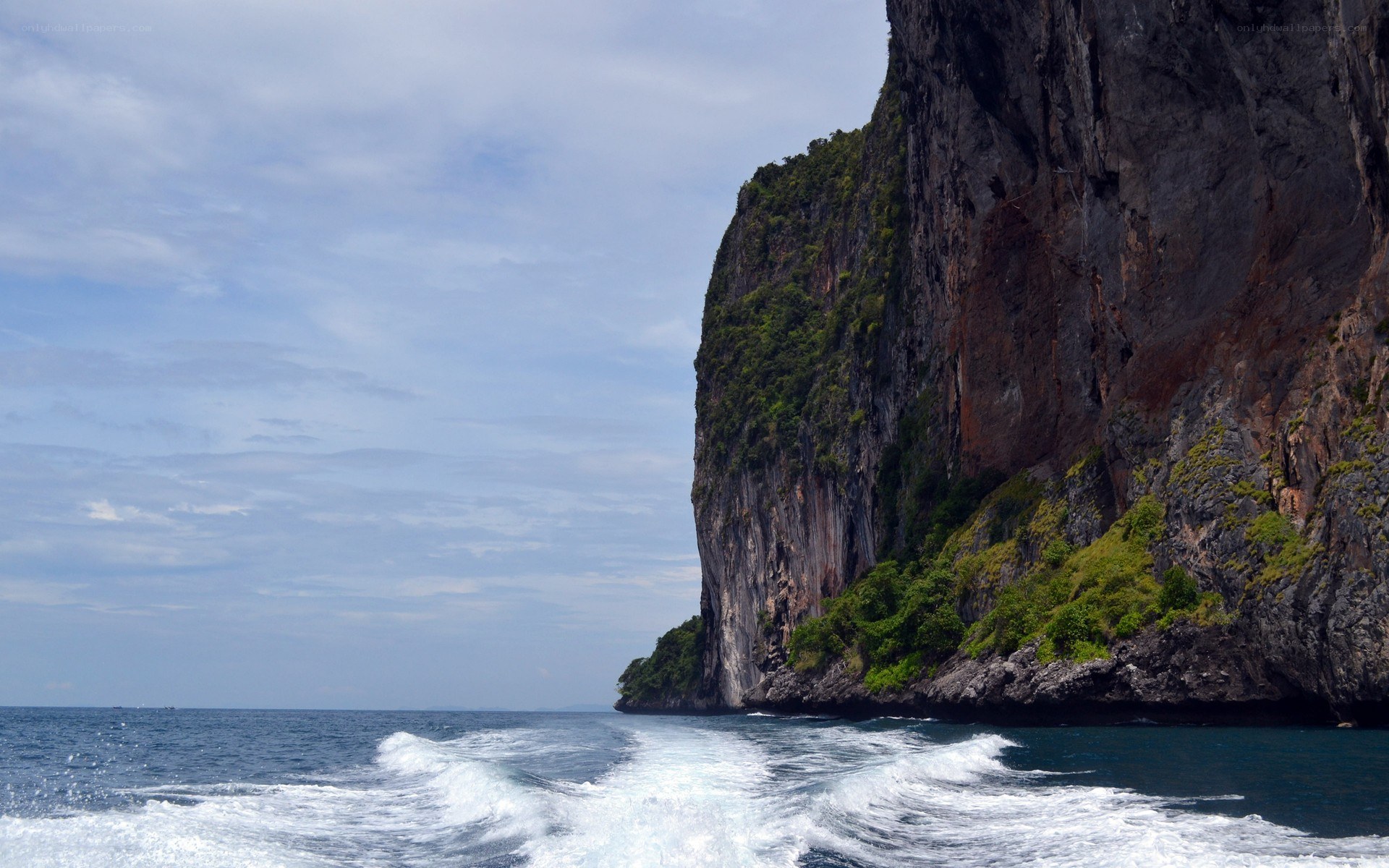 boat near a cliff