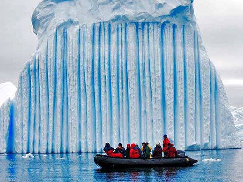 Boat near ice formation
