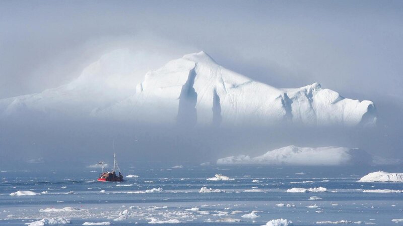 Boat Near Iceberg — White