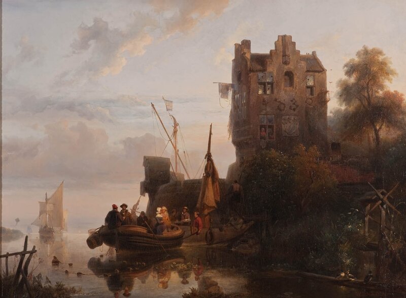 Boat Near Ruined Building