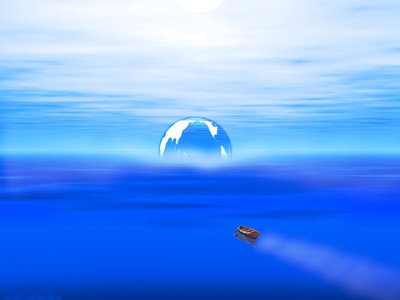 Boat on a blue sea