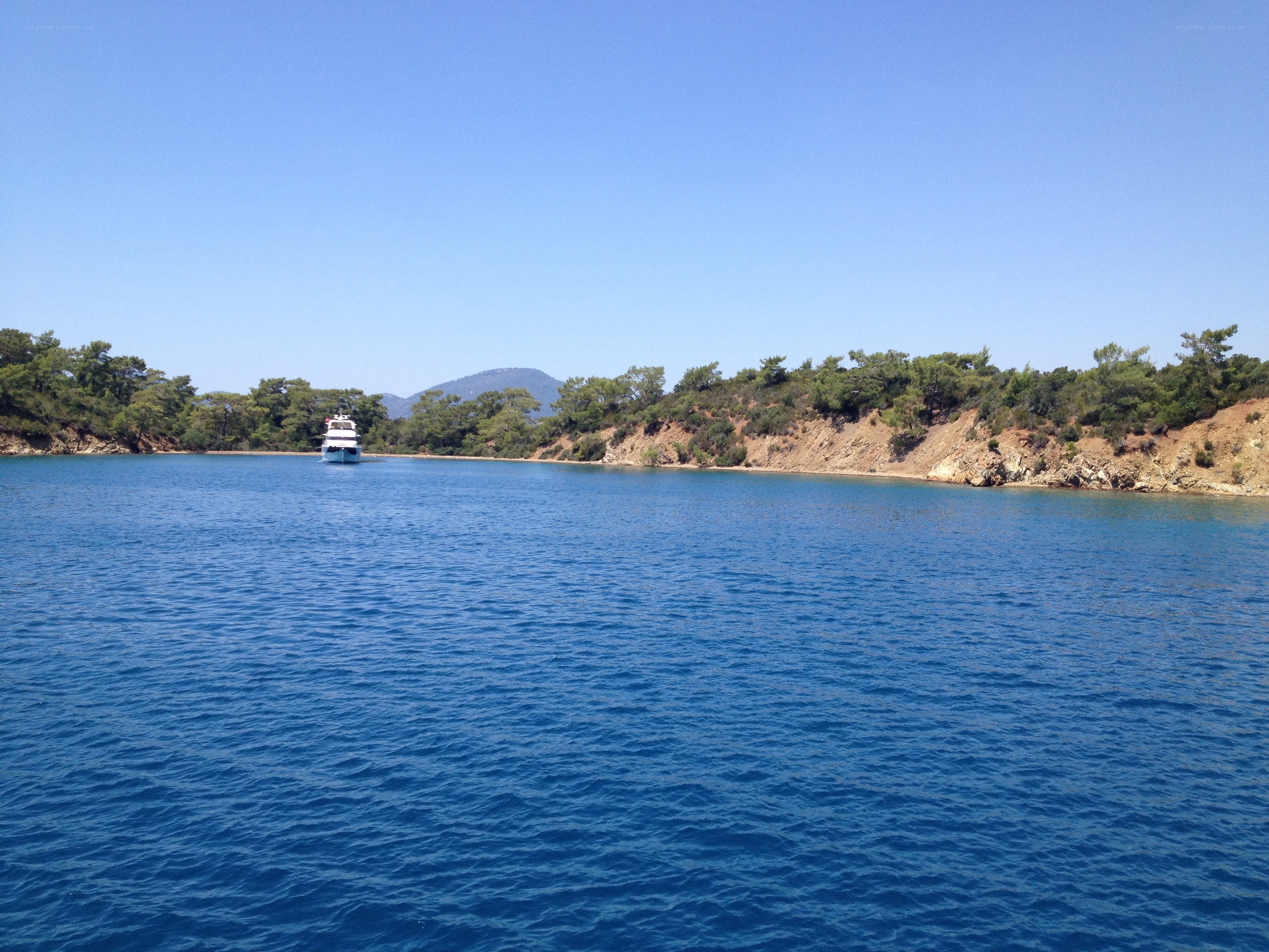 Boat on a blue sea