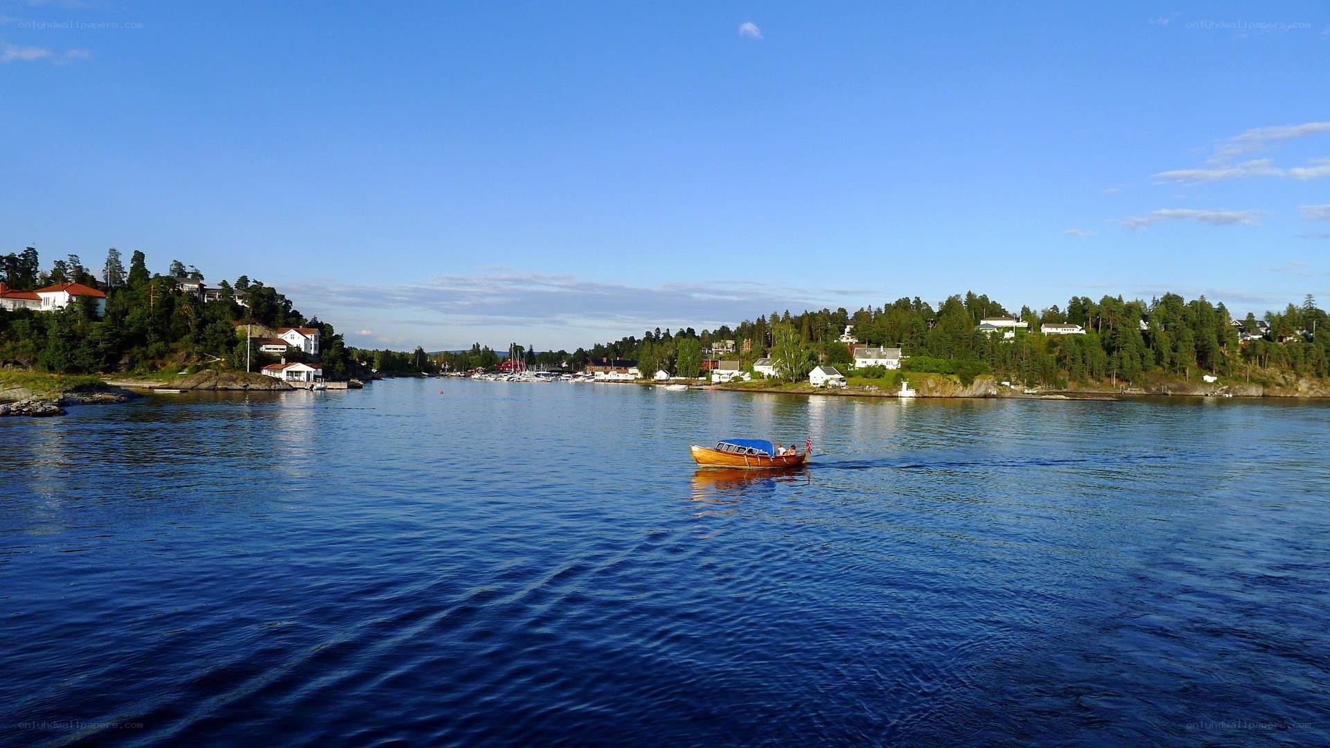 Boat on a calm bay