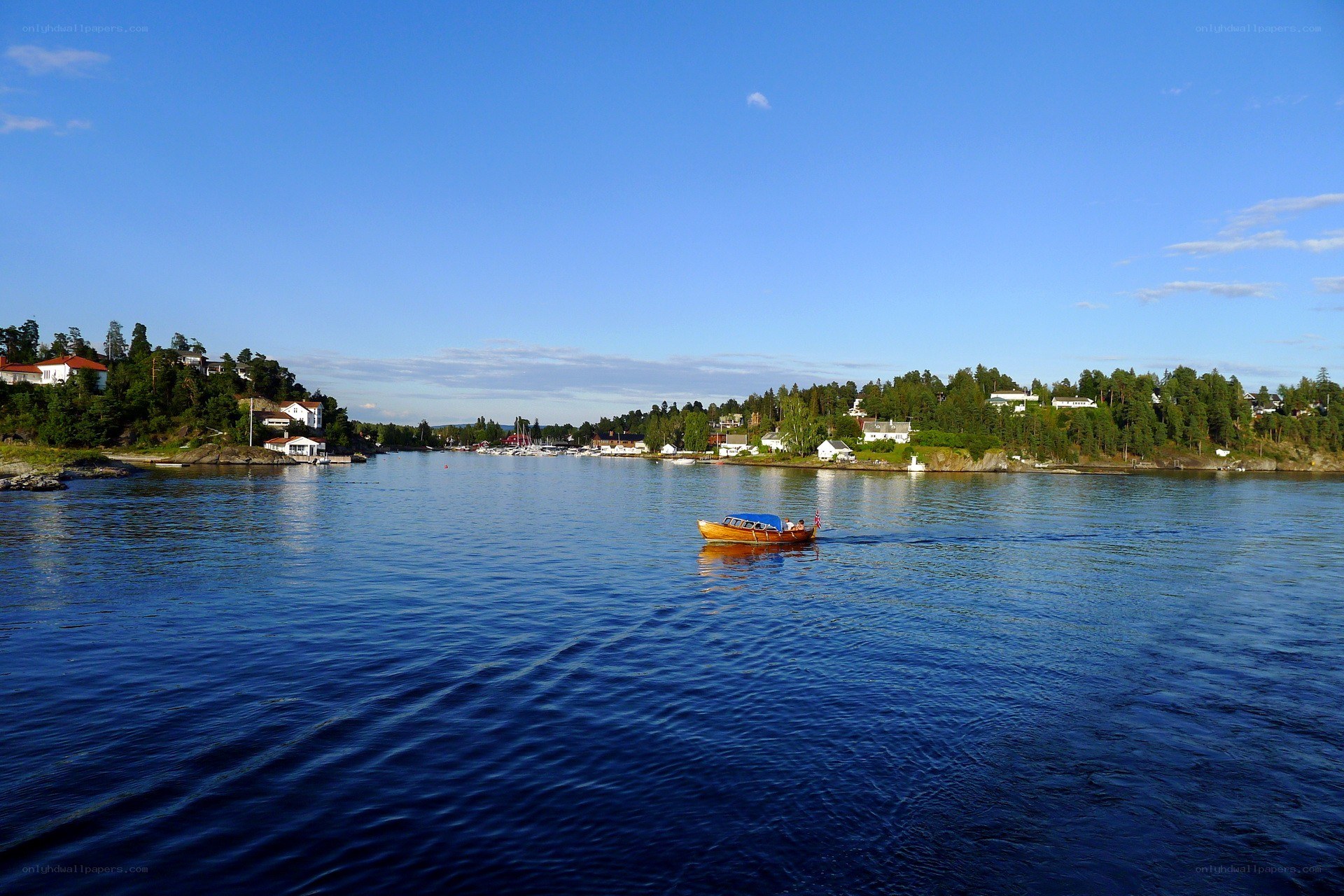 Boat on a calm bay