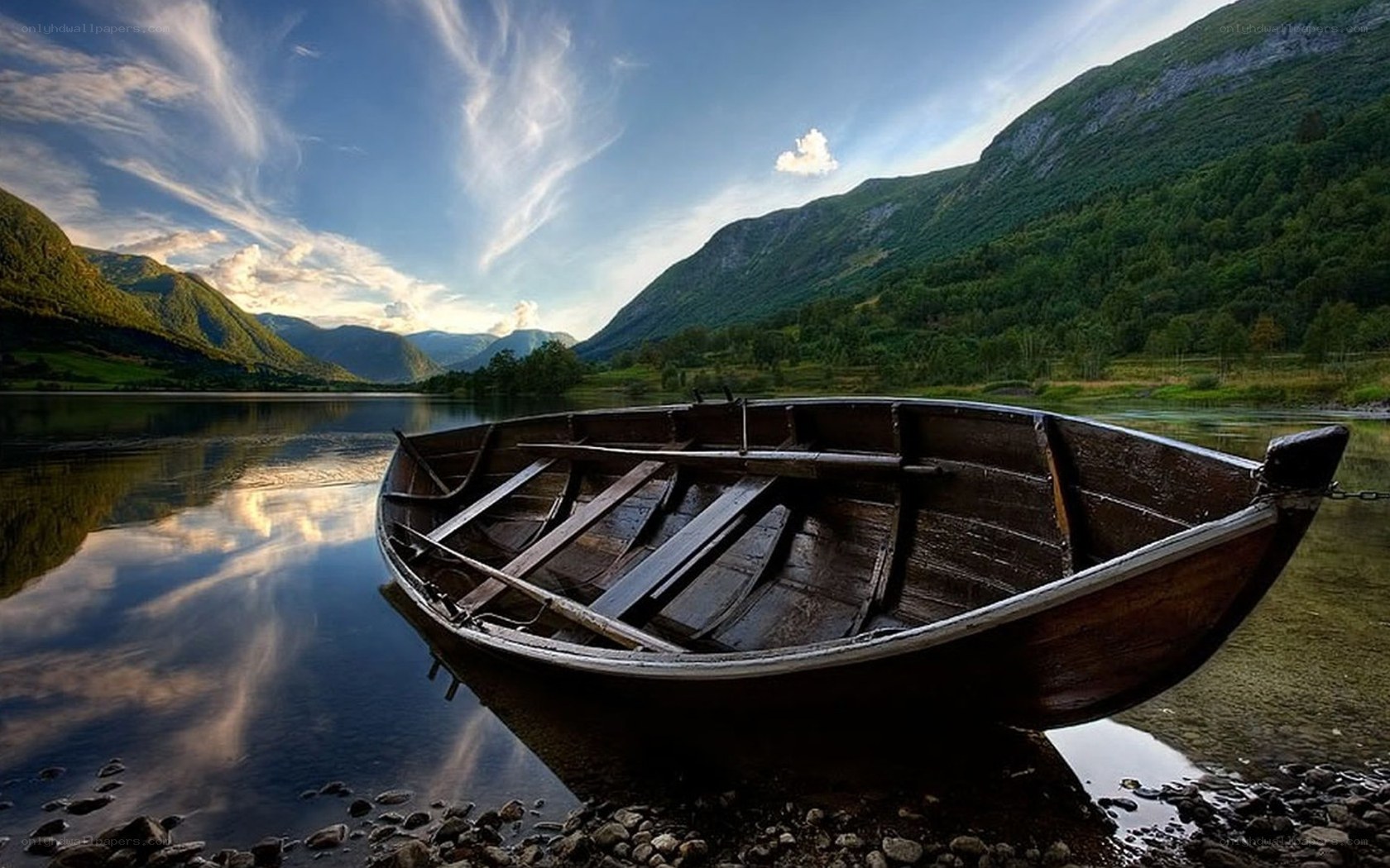 Boat on a calm lake