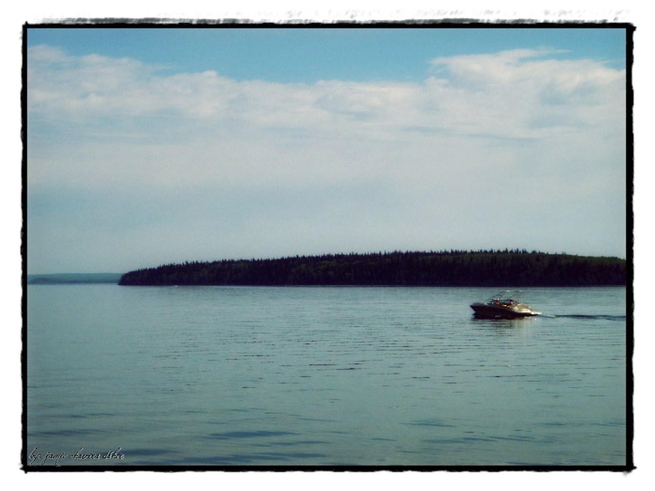 Boat on a calm lake