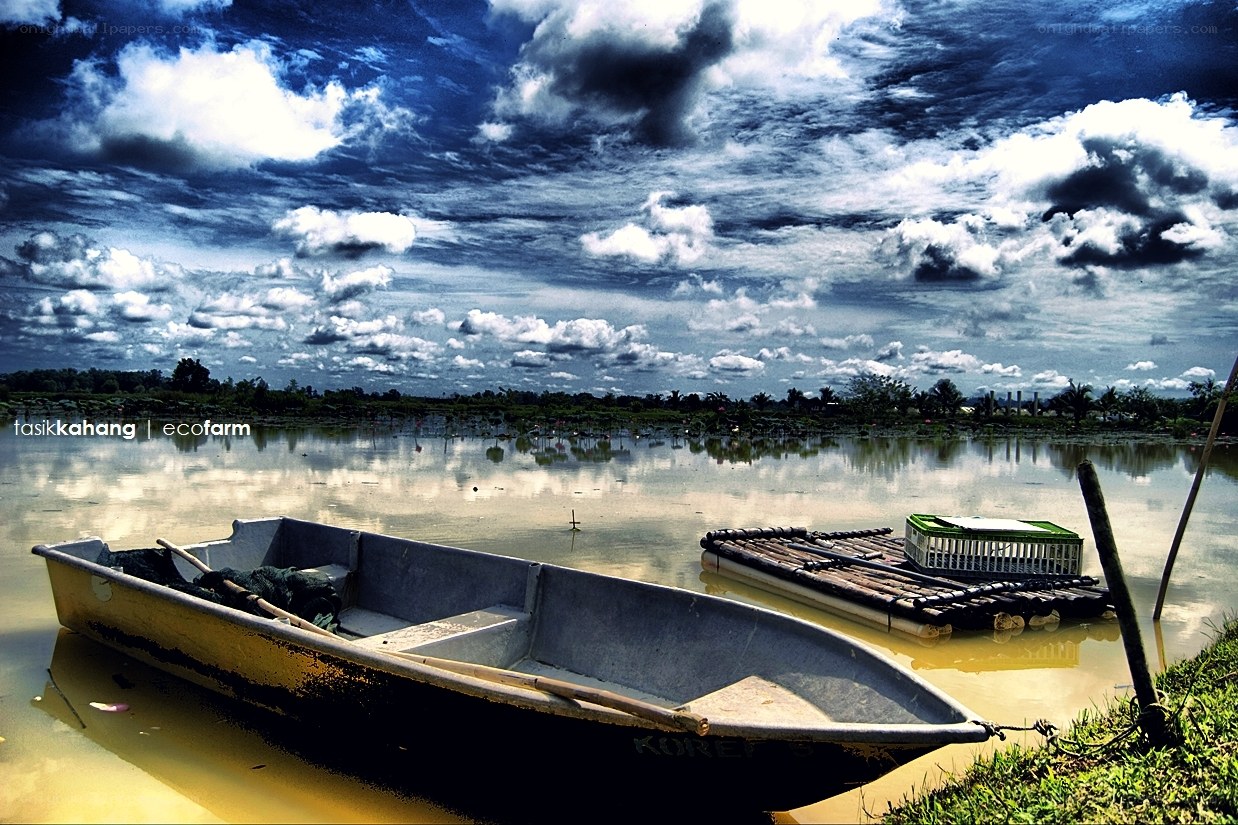 Boat on a calm lake