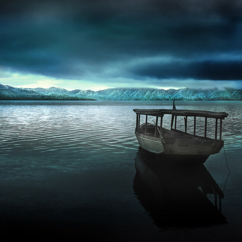 Boat on a calm lake
