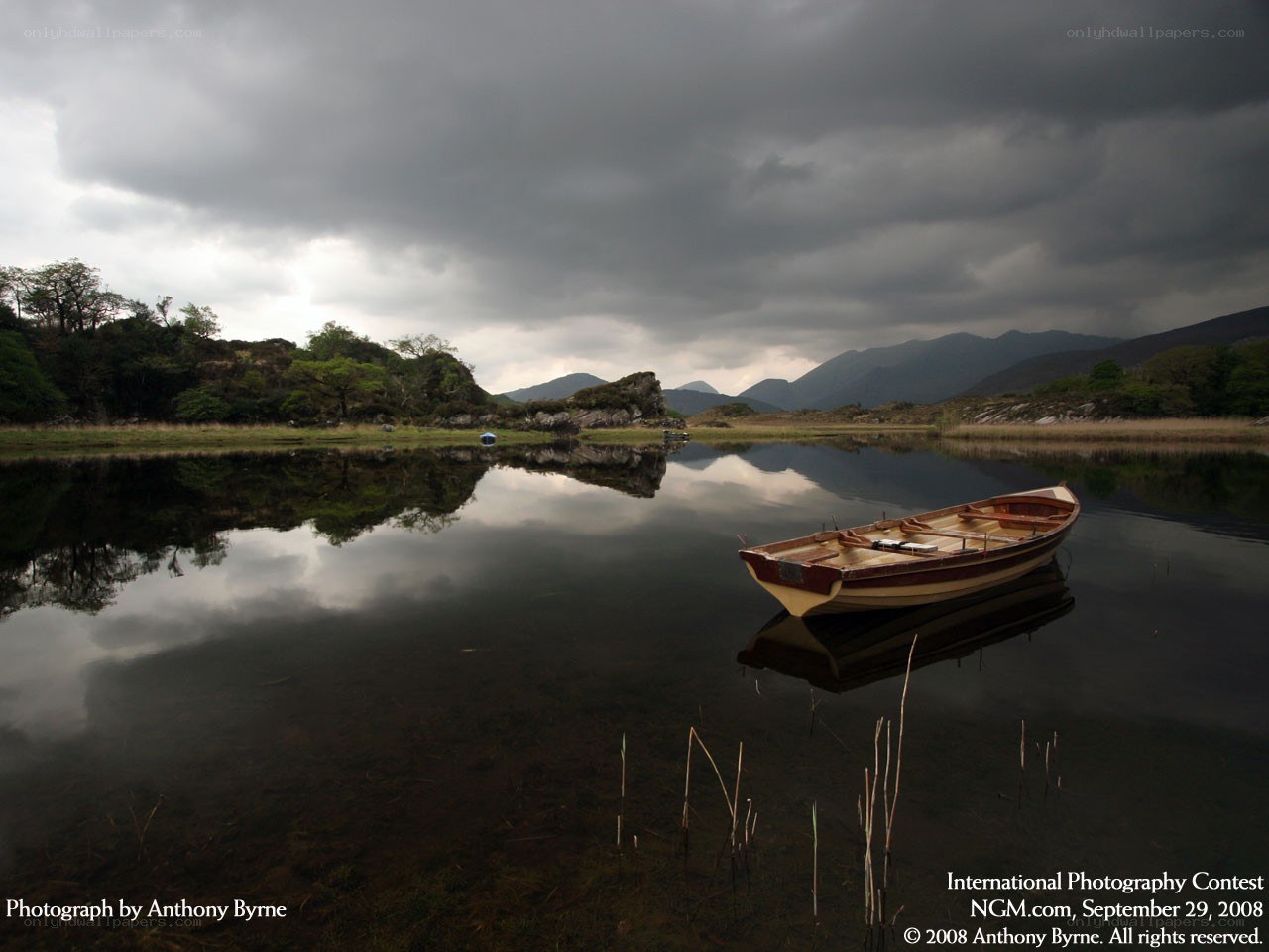 Boat on a calm lake
