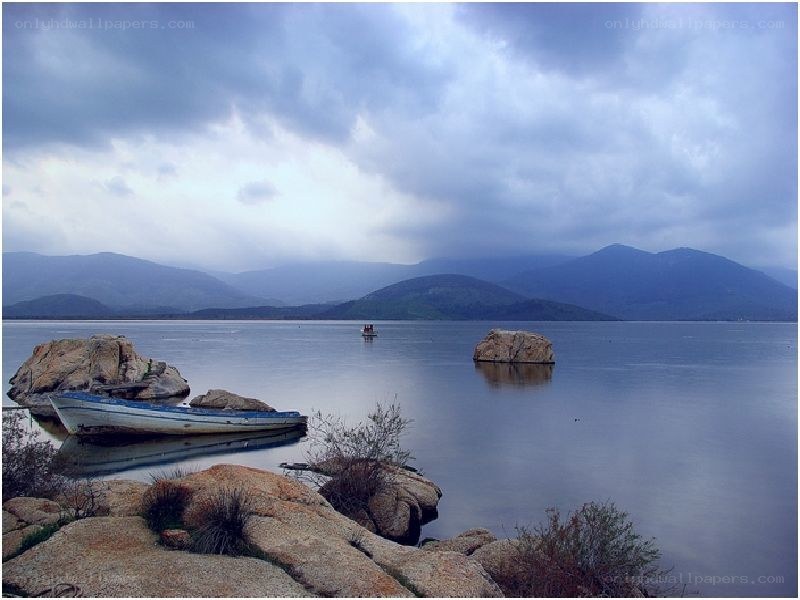 Boat on a calm lake