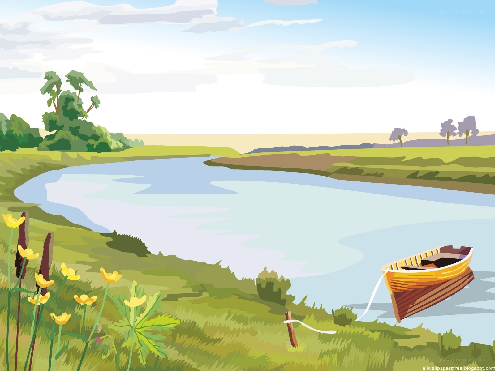 Boat on a calm river