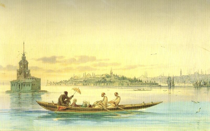 Boat on a city waterway