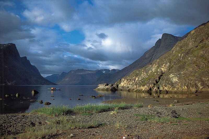 Boat on a Fjord — Blue