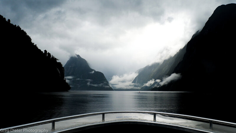 Boat on a Fjord — Gray, Dramatic