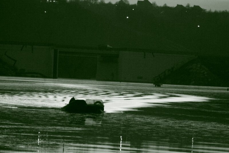 boat on a flooded river