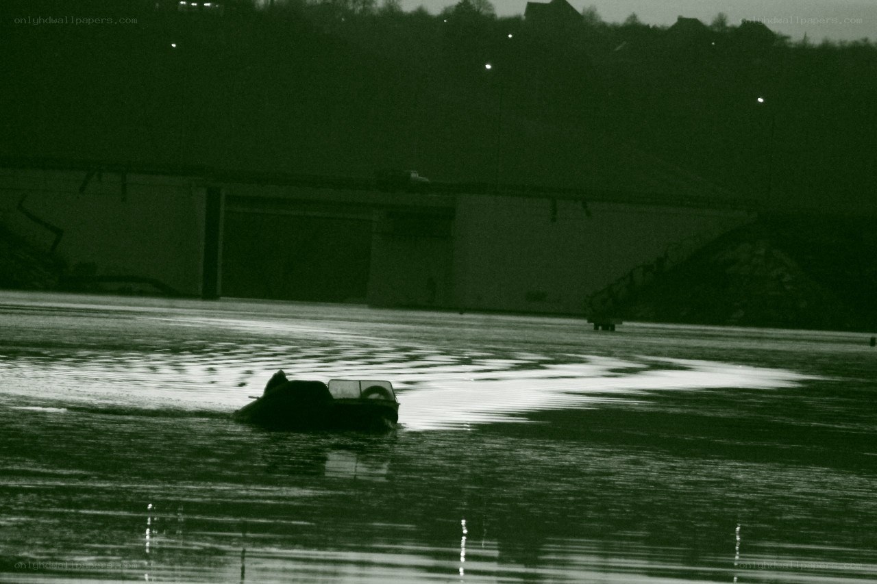 boat on a flooded river