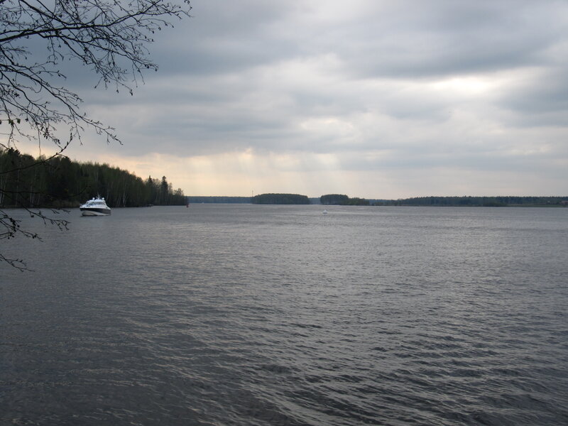 Boat on a Lake — Gray, Overcast