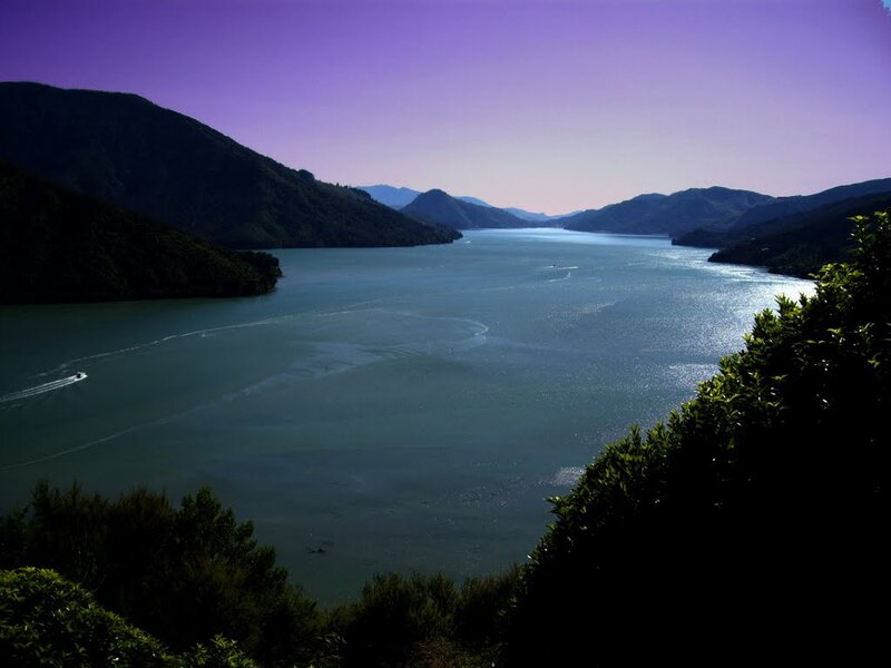 Boat on a Lake — Purple