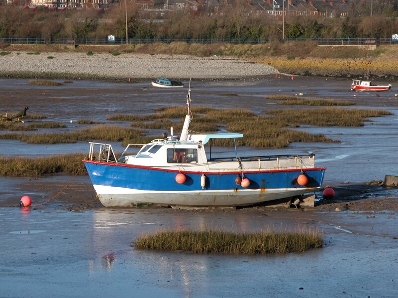 Boat on a muddy shore