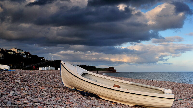 Boat on a pebble beach