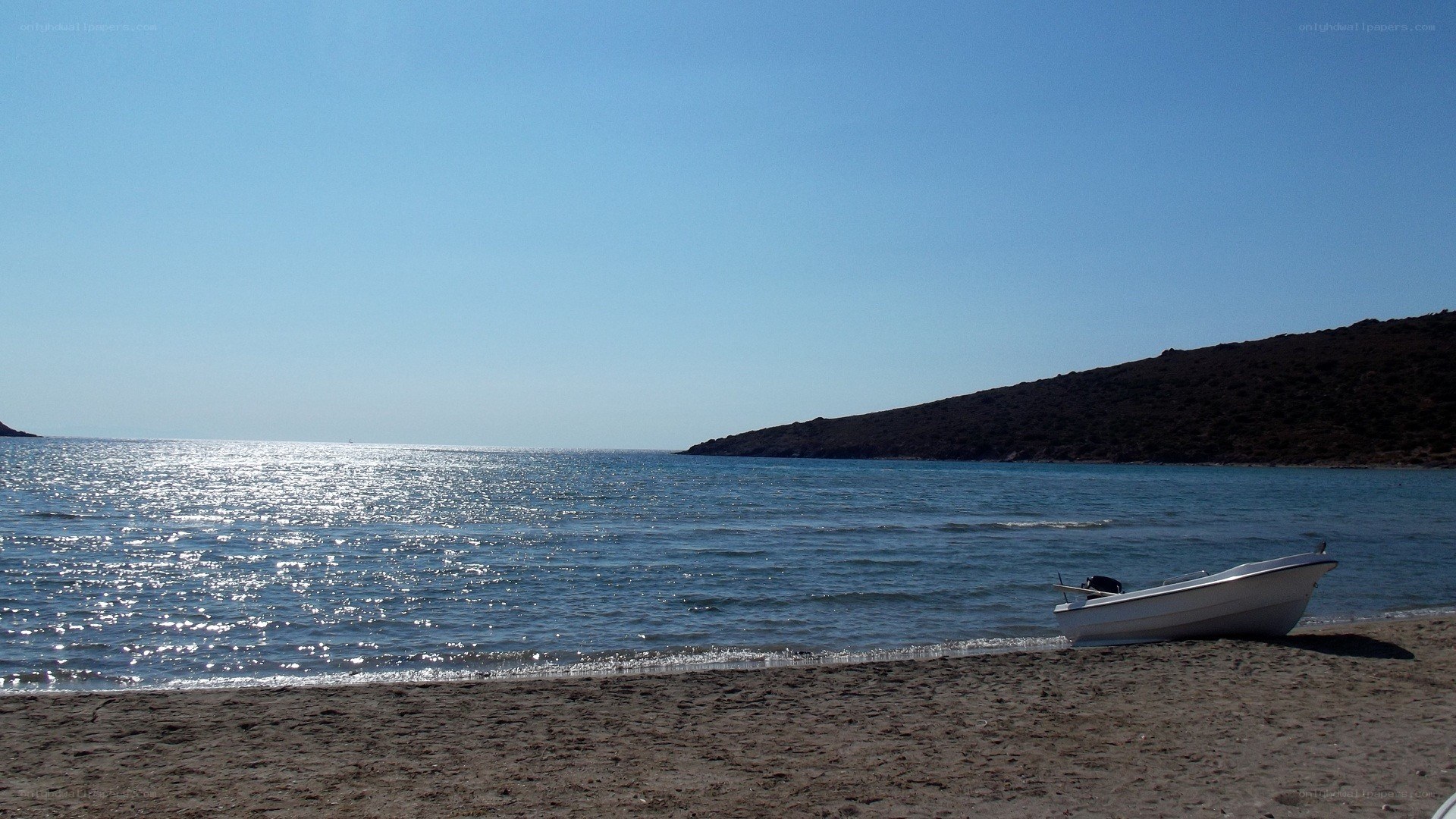 Boat on a quiet beach