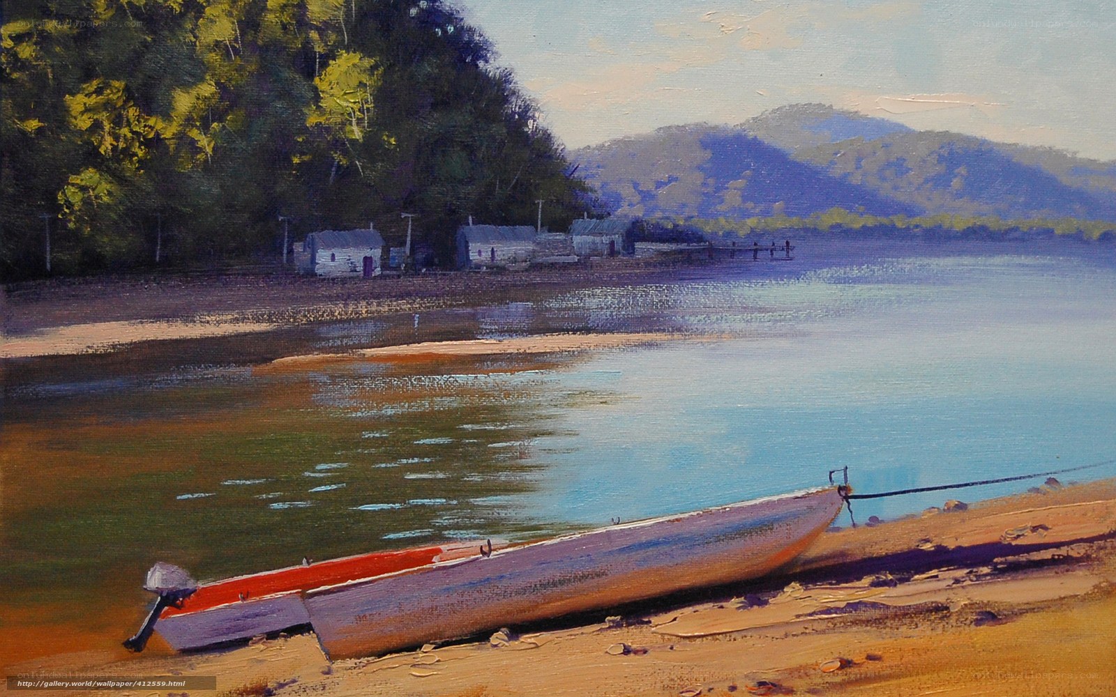 Boat on a quiet riverbank