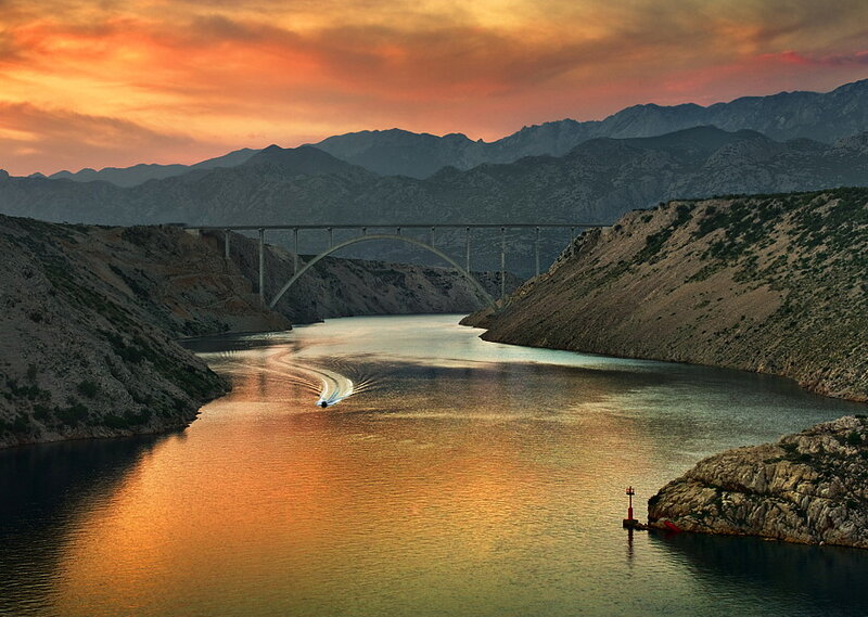 Boat on a River — Orange