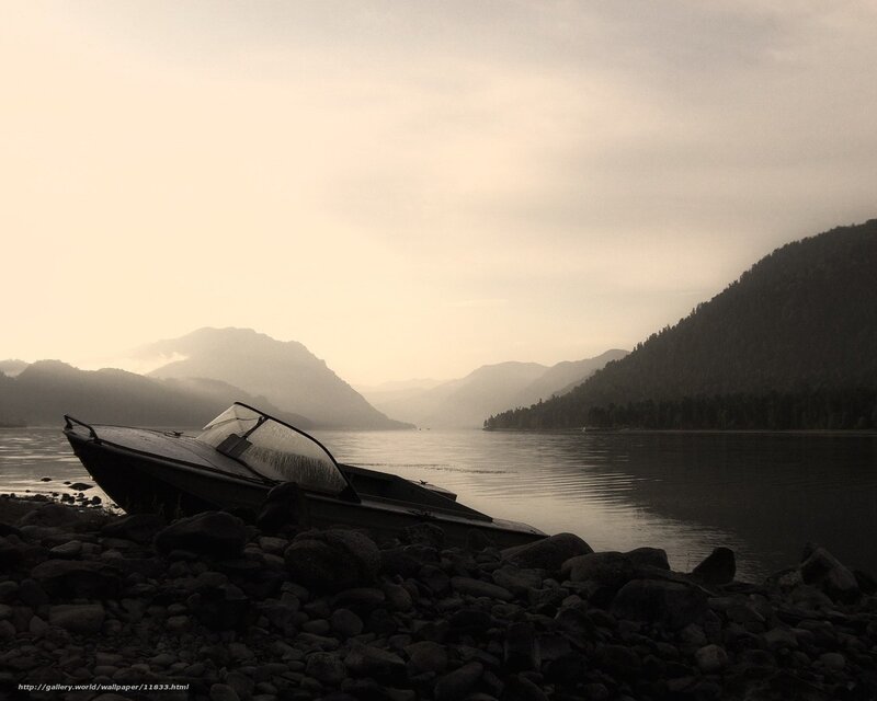 Boat on a rocky shore