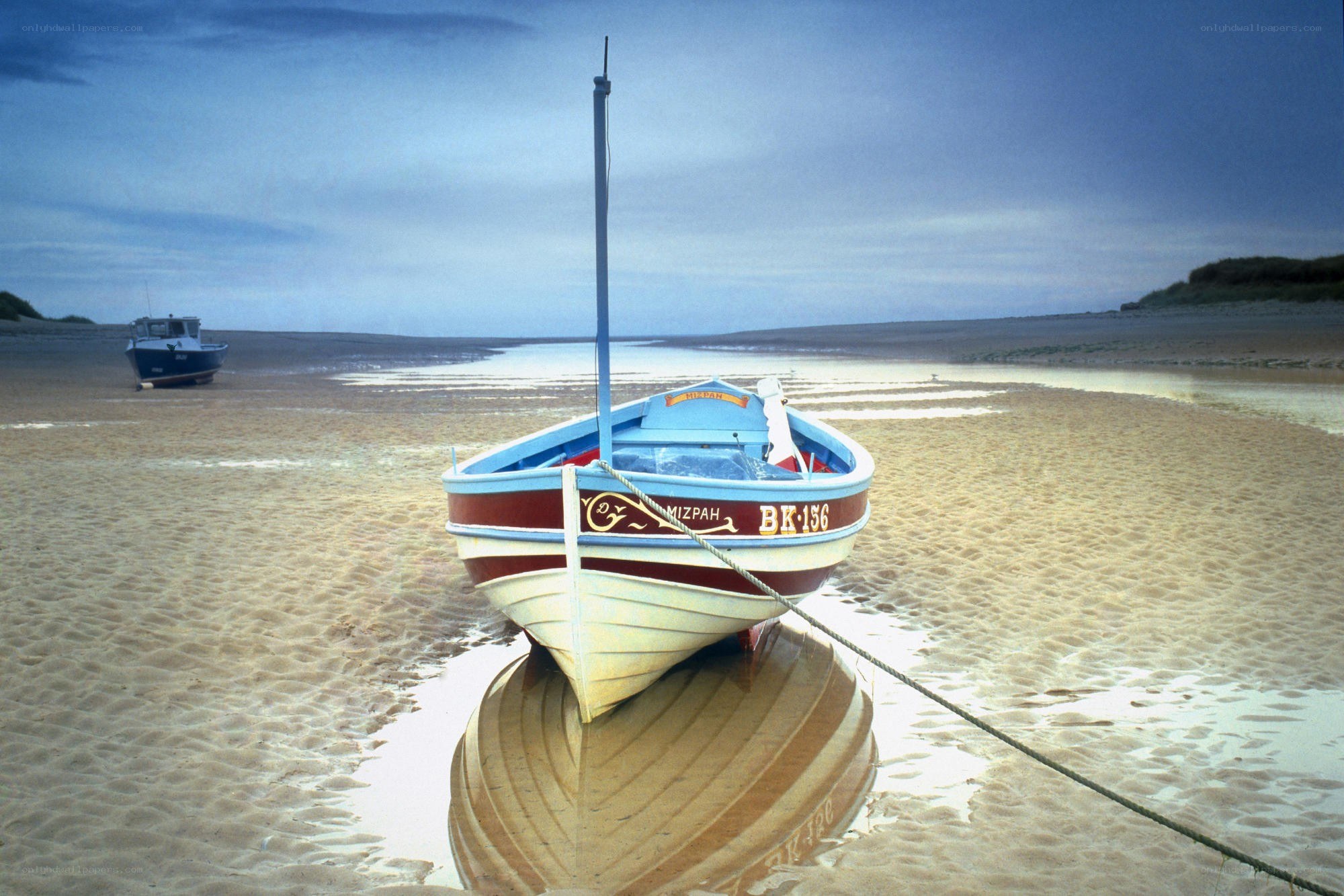 Boat on a sandy beach