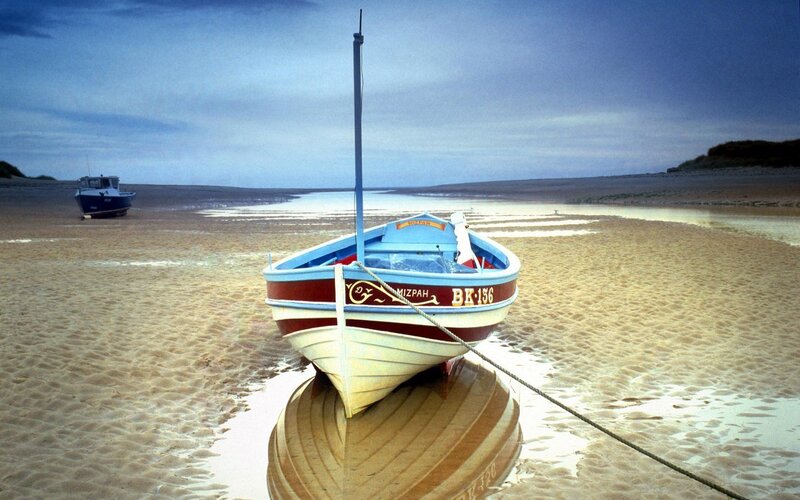 Boat on a sandy beach