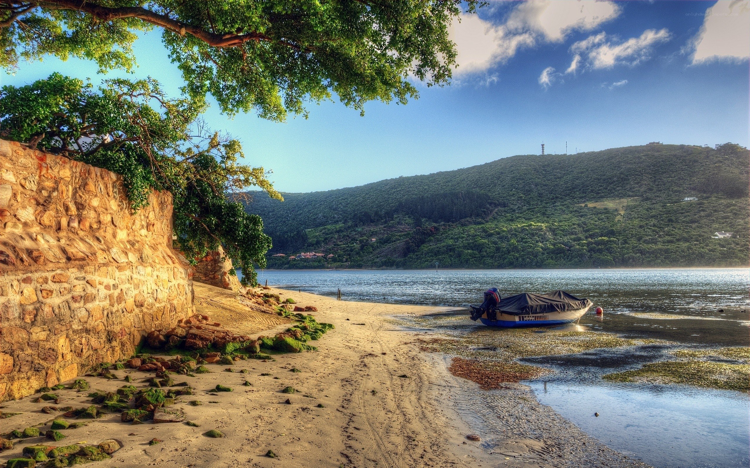 Boat on a sandy shore