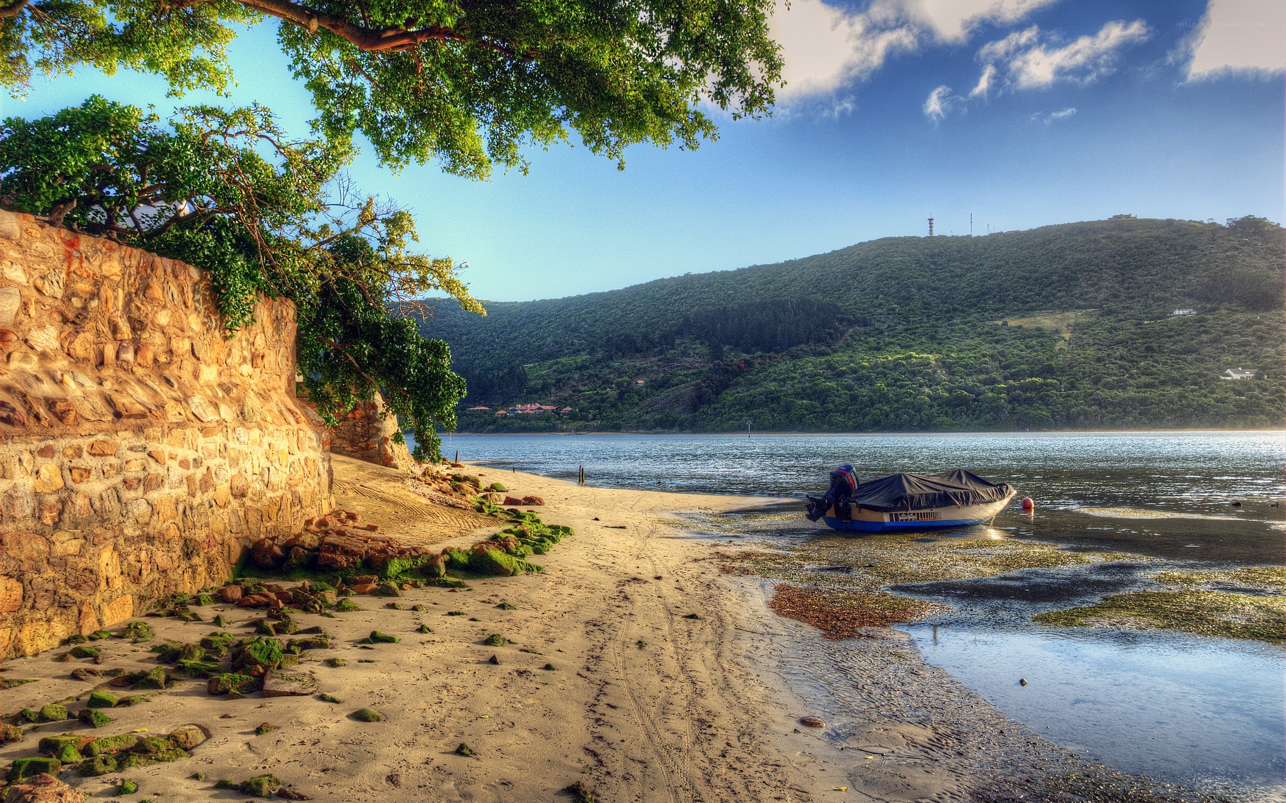 Boat on a sandy shore
