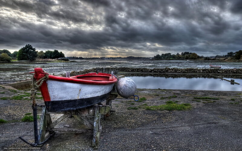 Boat on a stormy day
