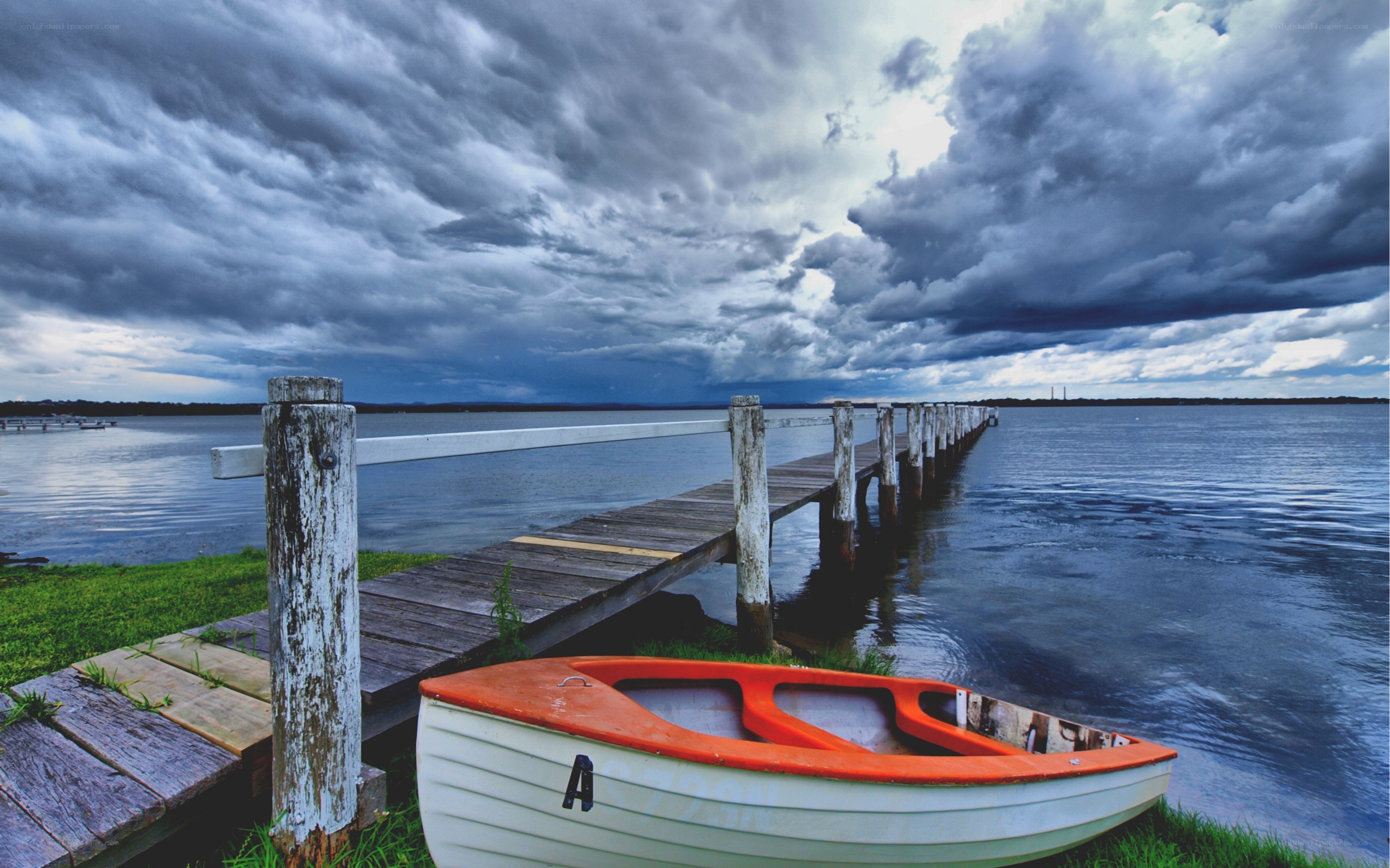Boat on a stormy day