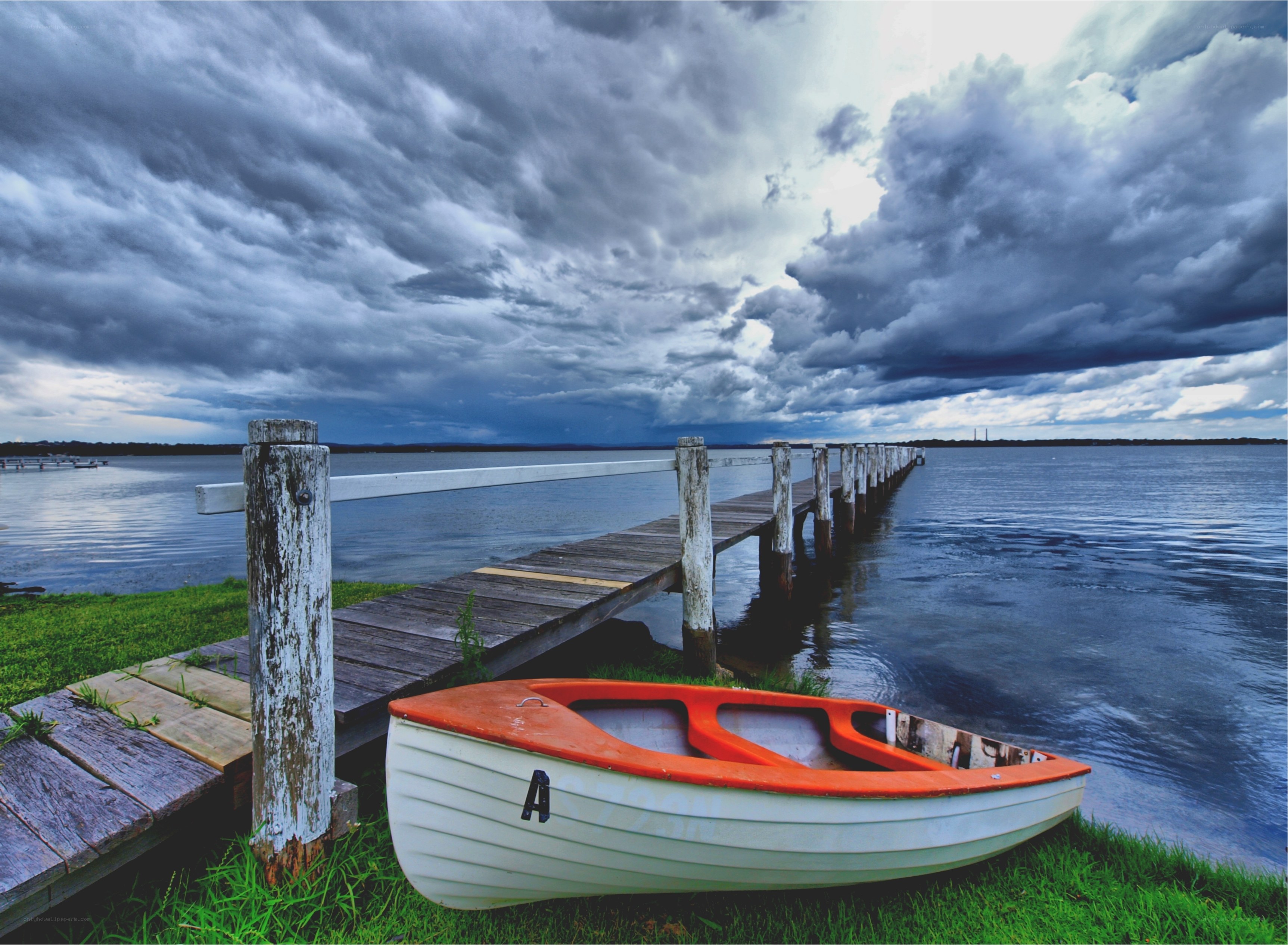 Boat on a stormy day